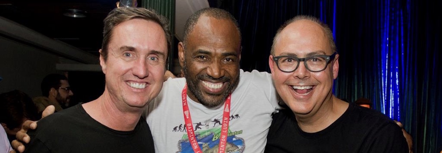 Jon Wilcox, Sebastião de Oliviera, and Kirk Bowman pose together, smiling.