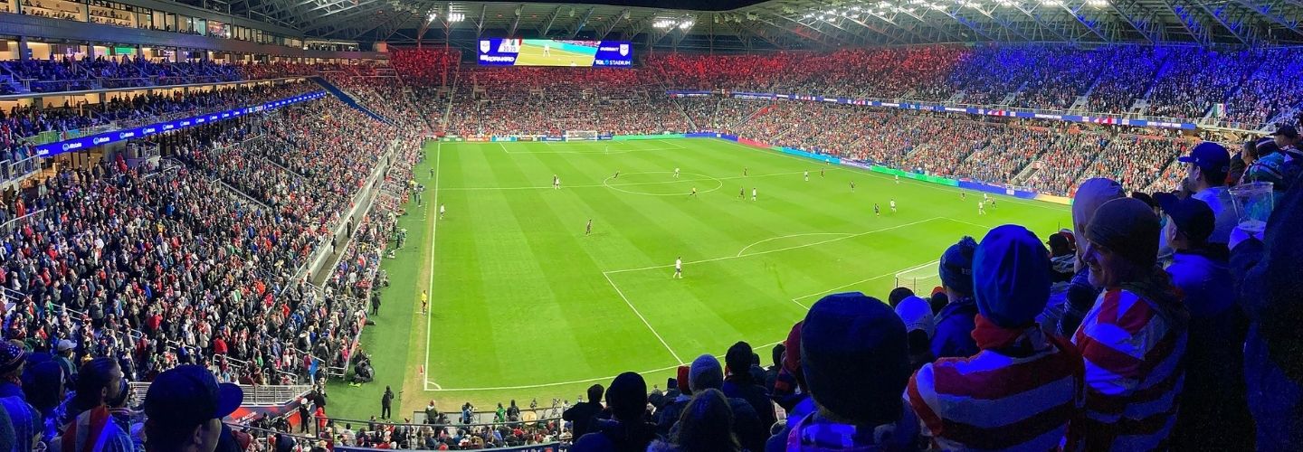 A full stadium at the U.S. vs. Mexico World Cup Qualifying match in Nov. 2021.